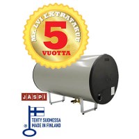 Saunan lauteiden alle sijoitettava vaakamallinen kotimainen Jäspi VLS 220 S lämminvesivaraaja pitkällä 5 vuoden takuulla