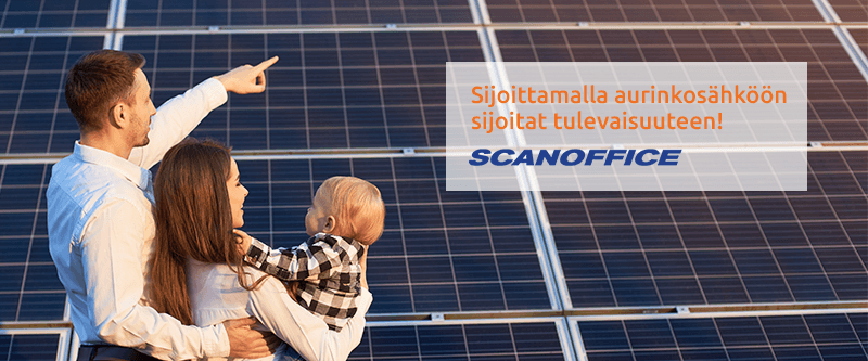 Scanoffice Premium aurinkosähköjärjestelmä on sijoitus tulevaisuuteen