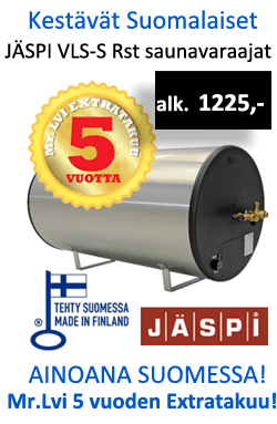 Jäspi VLS-S rst saunavaraajat hinta alk. 1225€. Ainoana Suomessa Mr.Lvi 5 vuoden Extratakuu!