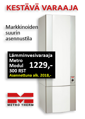 Metro Modul 300 Rst lämminvesivaraaja hinta 1229 €. Asennettuna hinta 2018€