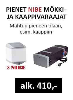 Pienet NIBE mökki ja kaappimalliset lämminvesivaraajat alk. 410€!