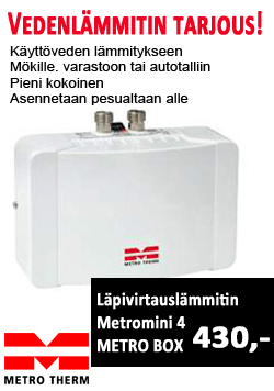 Metromini 4 - Metro Box läpivirtauslämmitin tarjous! Vedenlämmitin nyt erittäin edullisesti. Hinta vain 430€